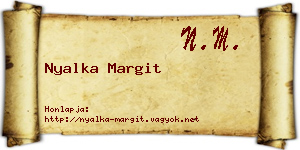 Nyalka Margit névjegykártya